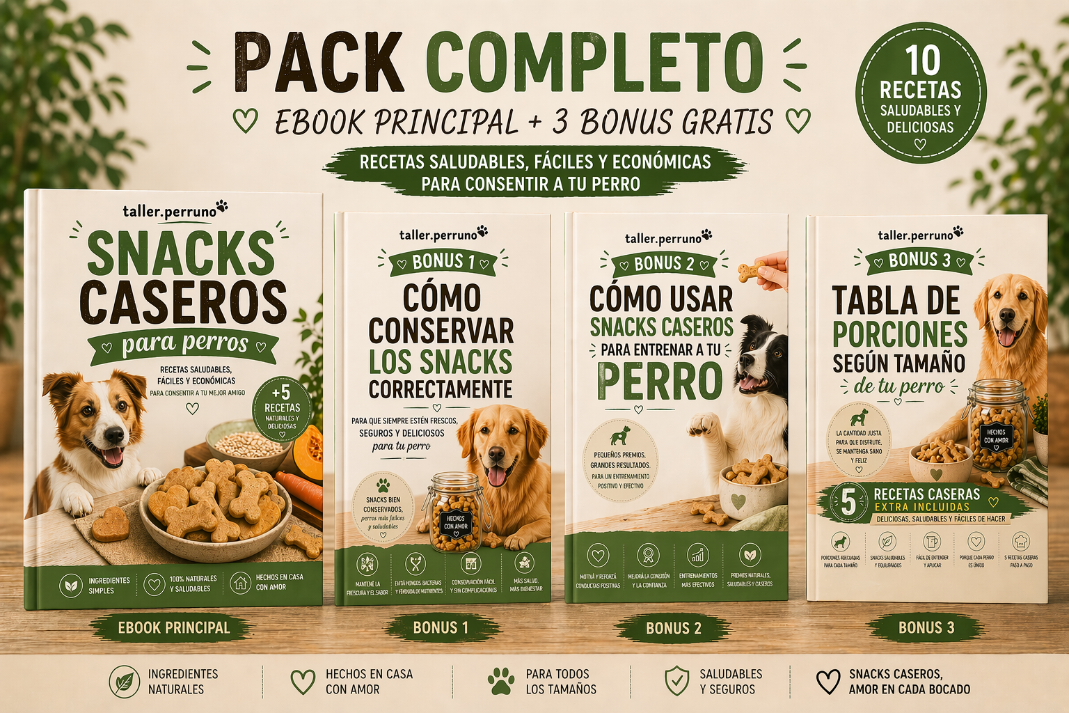 Mega Pack Snacks caseros para perros + 3 Bonus Gratis!